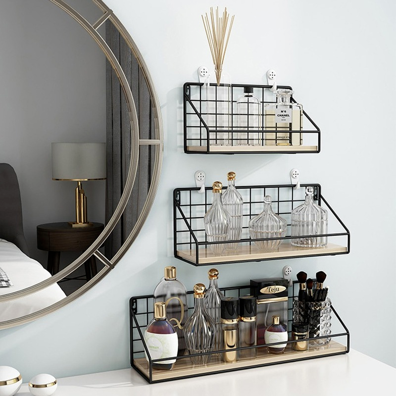 Iron Wall Shelf Organizer for Kitchen and Bathroom Tools