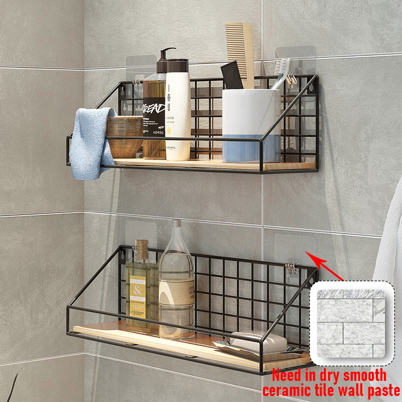 Iron Wall Shelf Organizer for Kitchen and Bathroom Tools